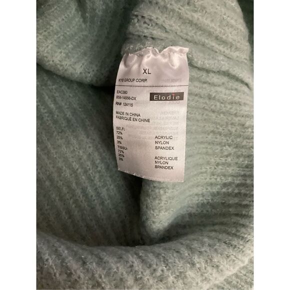 Elodie Sweater Pullover Crew Neck Chunky Knit Green Light Green Women Size XL - Picture 4 of 10